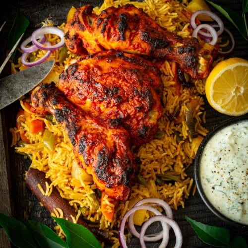 Tandoori Chicken Biryani.